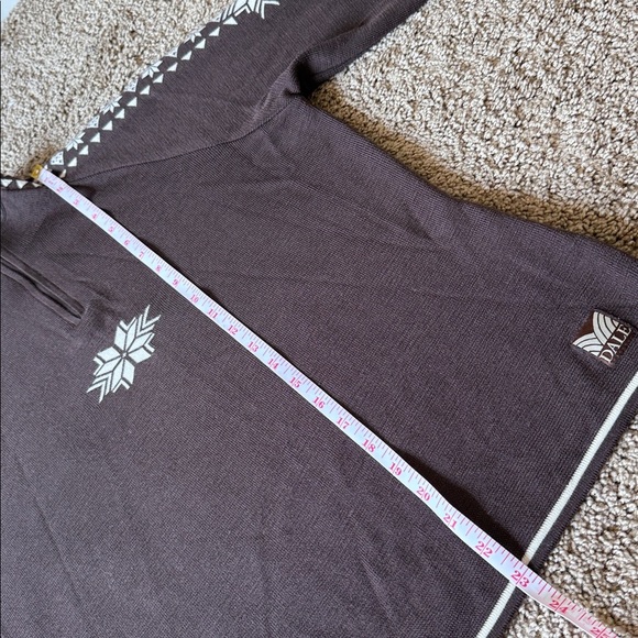 Dale of Norway Geilo Nordic Brown Merino Wool Half Zip Sweater - Picture 4 of 8